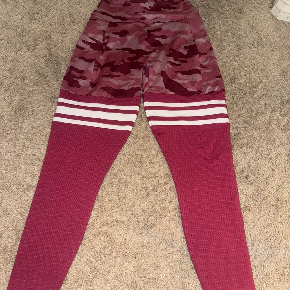 Never Worn Bombshell Sportswear Red Leggings Camouflage Design